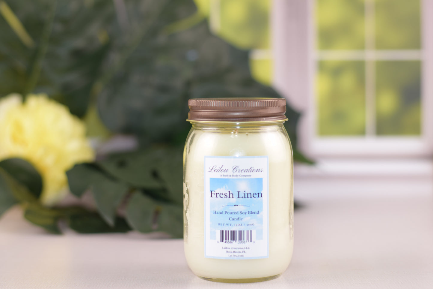 Fresh Linen Mason Jar Candle